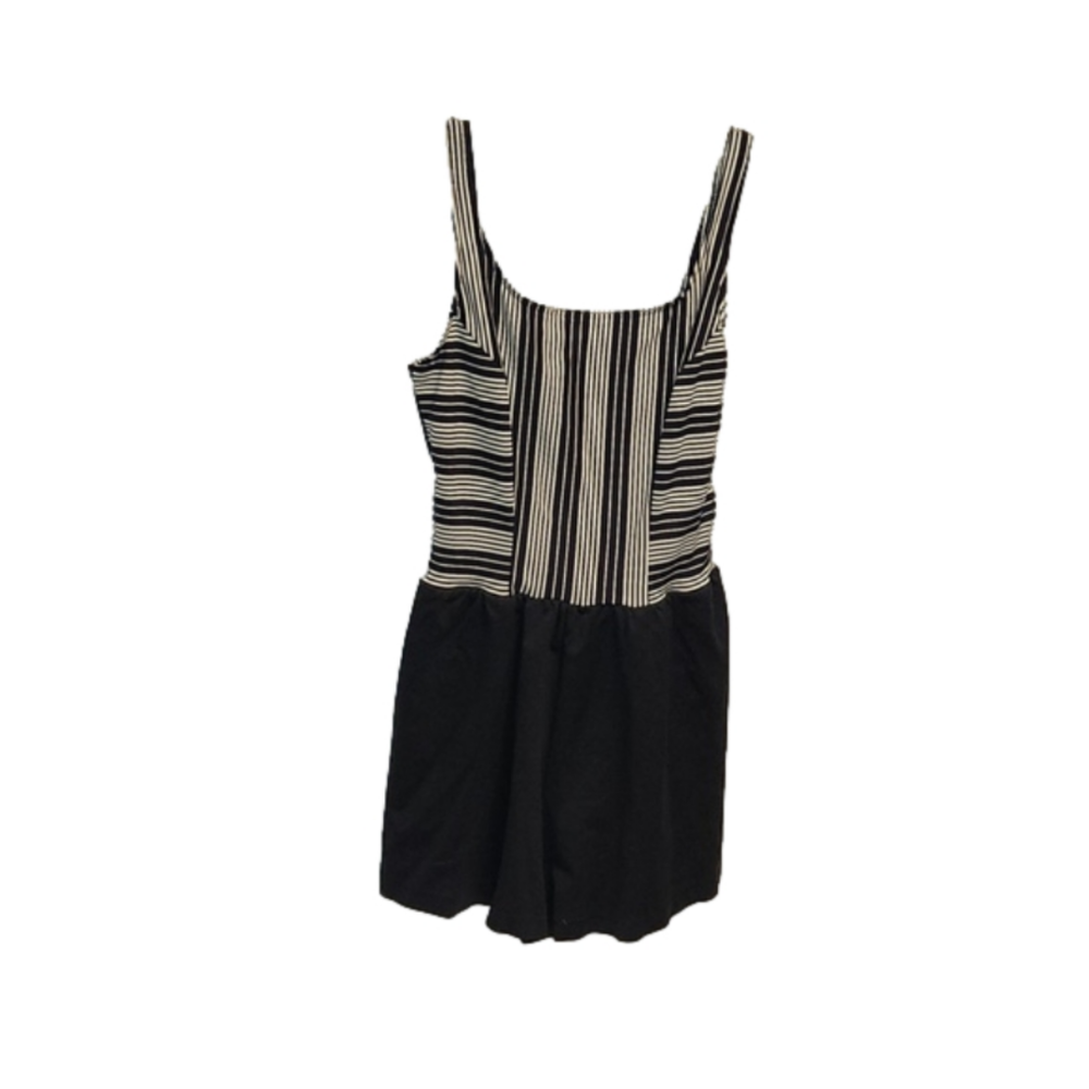 Vintage Jantzen dark navy/white  striped one-piece swimsuit/romper
